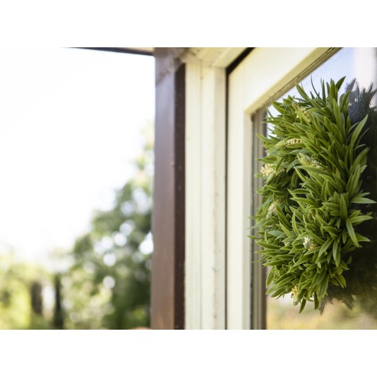 Ghirlanda di Lavanda EUROPALMS 30cm con Fiori Bianchi, Decorazione Mediterranea per Interni ed Esterni