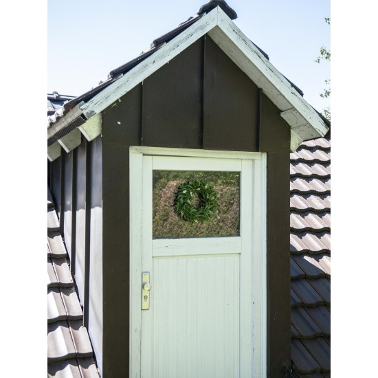 Ghirlanda di Lavanda EUROPALMS 30cm con Fiori Bianchi, Decorazione Mediterranea per Interni ed Esterni