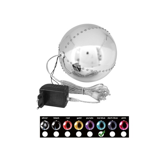 EUROPALMS LED Snowball 15cm - Proiettore LED Effetto Luce Blu Ghiaccio con 76 LED Potenti