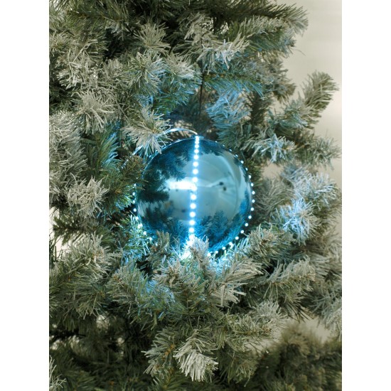 EUROPALMS LED Snowball 15cm - Proiettore LED Effetto Luce Blu Ghiaccio con 76 LED Potenti