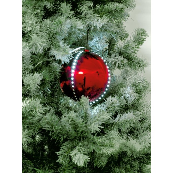 EUROPALMS LED Snowball 15 cm Rosso - Proiettore LED per Effetti di Illuminazione Scenografica