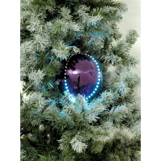 EUROPALMS Sfera LED Effetto Neve 15cm, Lilla - Proiettore LED da Interno
