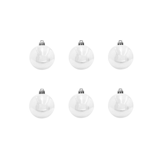 Sfera Decorativa EUROPALMS Deco Ball 7cm Bianco per Interni ed Esterni - Set 6 Pezzi