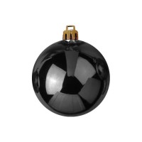 Sfera Decorativa Nera in Plastica Ø 10 cm - Set da 4 EUROPALMS, Ideale per Giardino e Natale