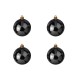 Sfera Decorativa Nera in Plastica Ø 10 cm - Set da 4 EUROPALMS, Ideale per Giardino e Natale
