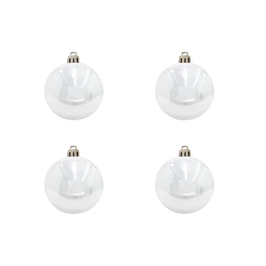 Sfera Decorativa EUROPALMS 10 cm Bianco Set 4 - Decorazioni per Interni ed Esterni