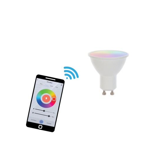 Lampada LED Wi-Fi RGB+CCT OMNILUX GU10 - Controllo Smart Home Alexa/Google