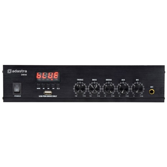 Amplificatore Mixer Digitale DM40 da 40W con Bluetooth e USB per Installazioni Audio