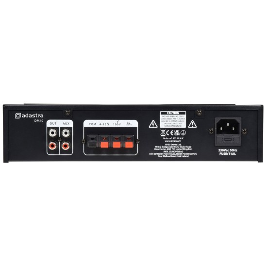 Amplificatore Mixer Digitale DM40 da 40W con Bluetooth e USB per Installazioni Audio