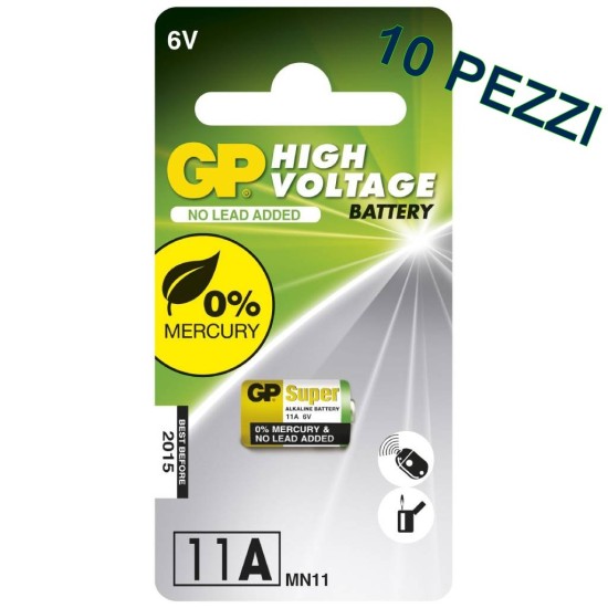 Pila Batteria Alcalina 6V 11AF-2C1 11A MN11 A11 - stock - 10 pezzi Pila Batteria Alcalina 6V 11AF-2C1 11A MN11 A11 - stock - 10 pezzi