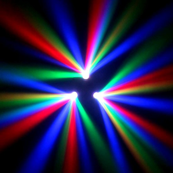 Effetto luce LED CentroPista a 3 teste motorizzate con DMX512 per discoteche, pub ed eventi