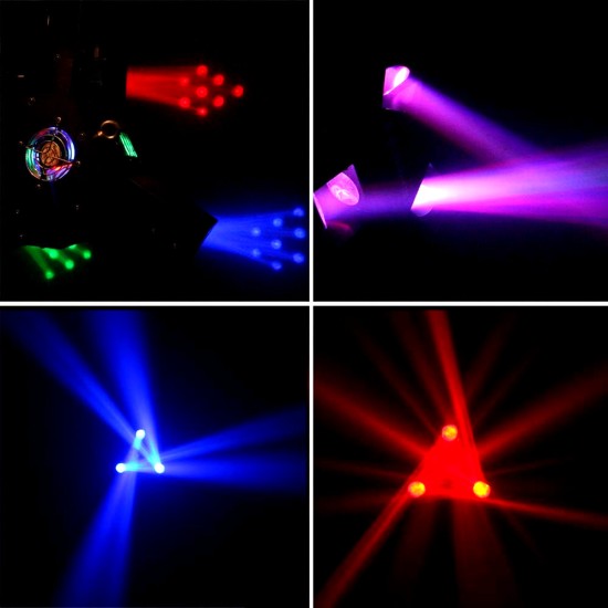 Effetto luce LED CentroPista a 3 teste motorizzate con DMX512 per discoteche, pub ed eventi