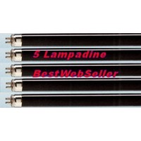 5x Lampade Neon di Wood UV T8 60 cm 18W – BlackLight a Raggi Ultravioletti per Effetti Speciali
