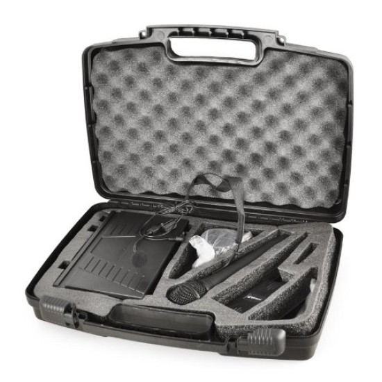 Kit Radiomicrofoni Wireless VHF con Microfono a Gelato, Archetto e Valigia - Sistema Dual Channel Professionale