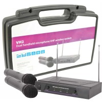 Kit Radiomicrofoni Wireless VHF con 2 Microfoni a Gelato e Valigia - Sistema Dual Channel Professionale