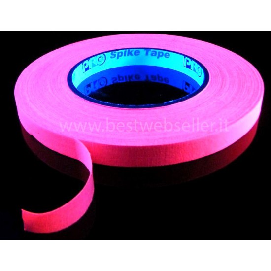 Nastro Adesivo Reagente Agli UV Wood Glow Fluo 45 metri - Rosa