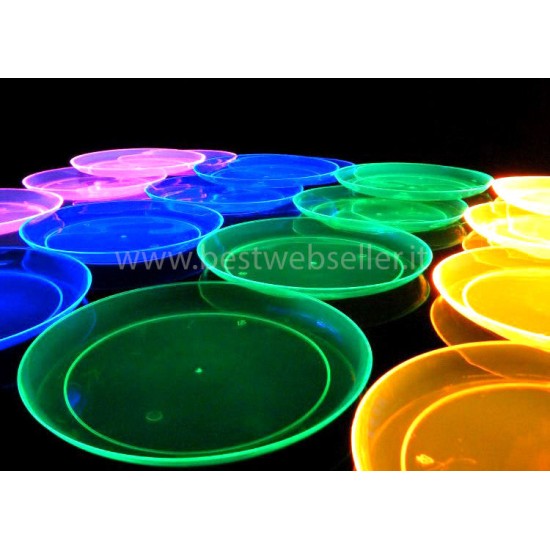 10 Piatti Reagenti Agli UV Wood Glow Fluo 22cm - MOD2