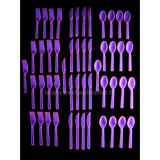 51 Posate Reagenti Agli UV Wood Glow Fluo - Colore Rosa