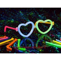 5 Occhiali Decorativi luminosi forma cuore - bracciali luminosi