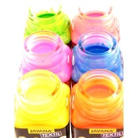 Set Vernici UV per Tessuti – 6 Barattoli da 20 ml – Colori Fluorescenti Reattivi alla Luce di Wood