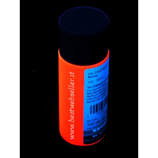 Vernice Corpo UV Rossa 100 ml – Reagente alle Luci di Wood per Body Painting ed Effetti Fluo