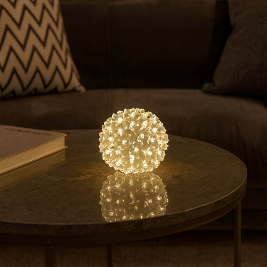 Bouquet Luminoso a 100 LED Bianco Caldo con Timer – Decorazione a Batteria per Interni o Esterni Riparati