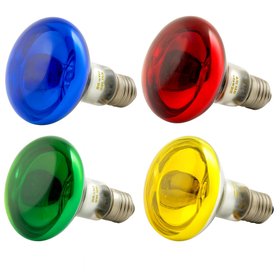 Lampadina Colorata Faretto Alogeno Anni 70 80 Spot a Filamento Alogeno R80 60W E27