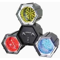 Effetto Luce Luci Psichedeliche DJ Discoteca 3 Fari LED