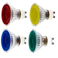 Kit 4 Lampadine Colorate ad Incandescenza Spot, GU10, 50 Watt