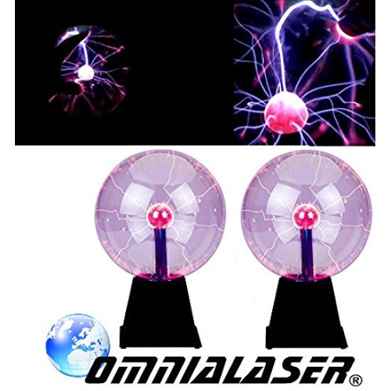 OmniaLaser OL-SP200 Lampada al Plasma Grande 20cm Sfera Decorativa Fulmini e Scariche Elettriche con Microfono Interno OmniaLaser OL-SP200 Lampada al Plasma Grande 20cm Sfera Decorativa Fulmini e Scariche Elettriche con Microfono Interno