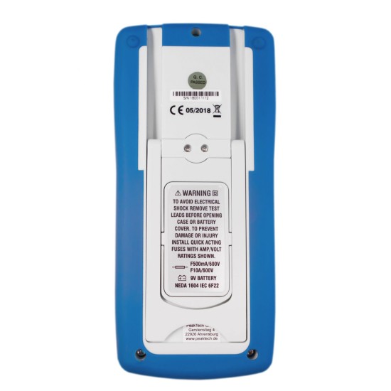 Multimetro Digitale PeakTech 3340 3¾ Digit con Frequenzimetro, Termometro K, Display 36mm e Autospegnimento