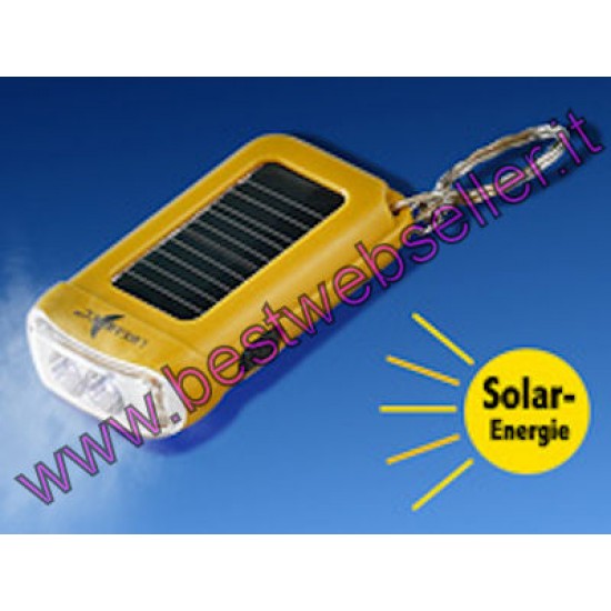 Portachiavi mini torcia 2 LED con carica solare - Idea Regalo