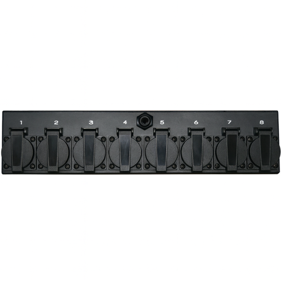 Centralina Multipresa da rack per impianti audio luci 8 Canali con Uscite Schuko per Effetti e Fari