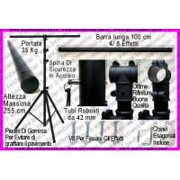 Stativo Luci Pro Con Barra a T - Robusto - Tubi da 42mm