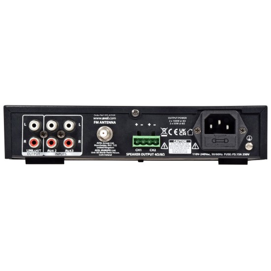 Amplificatore Mixer Compatto A200 2x100W con Lettore Multimediale e Bluetooth