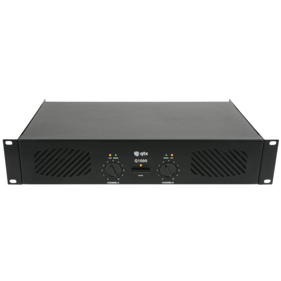 Amplificatore Professionale Q1000: Potenza 2 x 500W per DJ e Performer