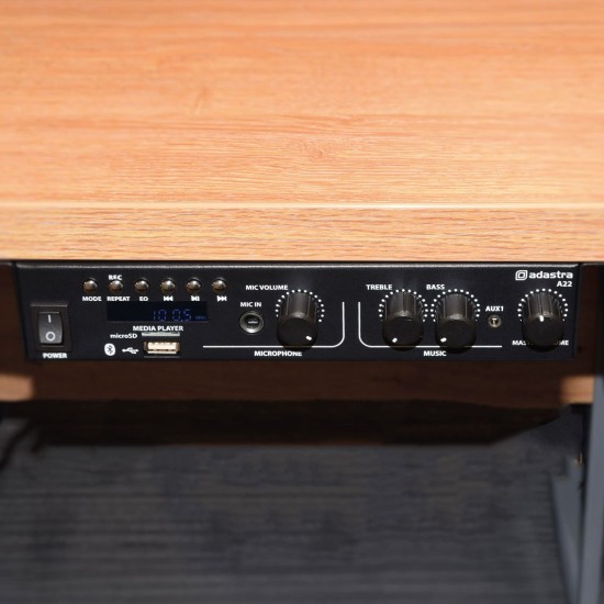 Amplificatore Stereo PA Compatto A22 con Lettore Media Integrato e Controllo Bluetooth