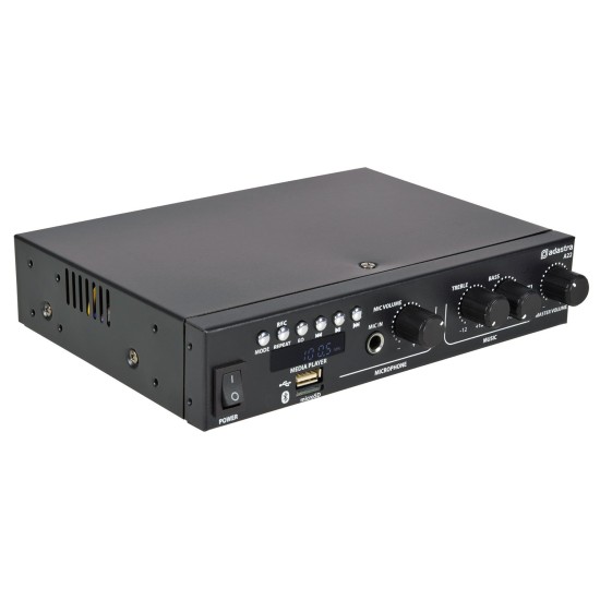Amplificatore Stereo PA Compatto A22 con Lettore Media Integrato e Controllo Bluetooth