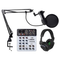 Bundle Completo Q-PAD per Studio di Registrazione con Mixer, Cuffie e Microfono