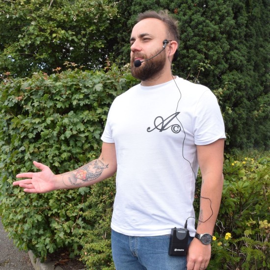 Cassa acustica portatile amplificata PA Portatile H25B con Microfono a Collare VHF, USB, FM e Bluetooth