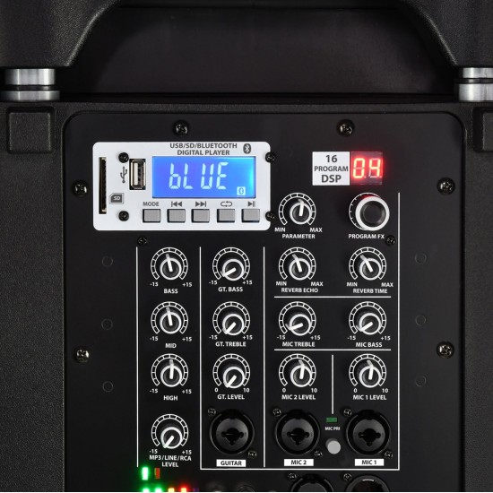 Cassa Attiva Portatile Performer-12 con Microfoni UHF Ricaricabili - 200W