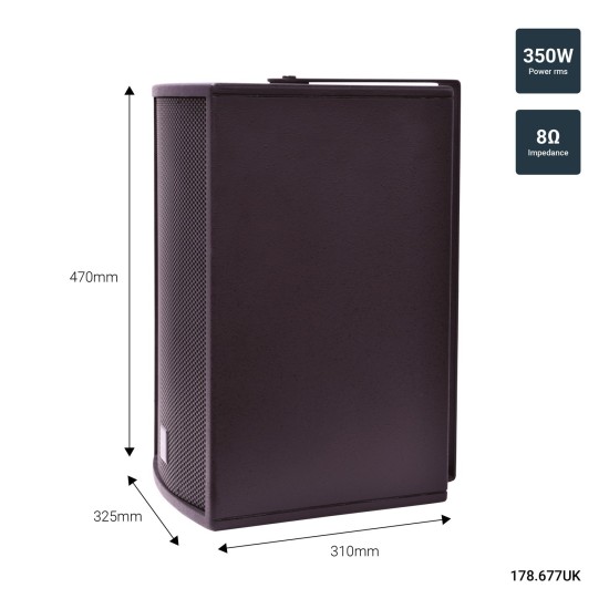 Cassa Passiva Professionale CS-1035B in Legno per Installazioni - Nera