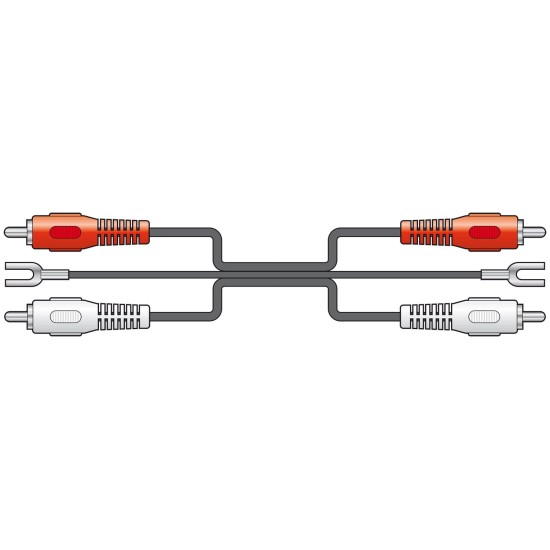 Cavo Audio RCA a Doppio RCA con Filo di Massa 1.2m per Giradischi e Amplificatori