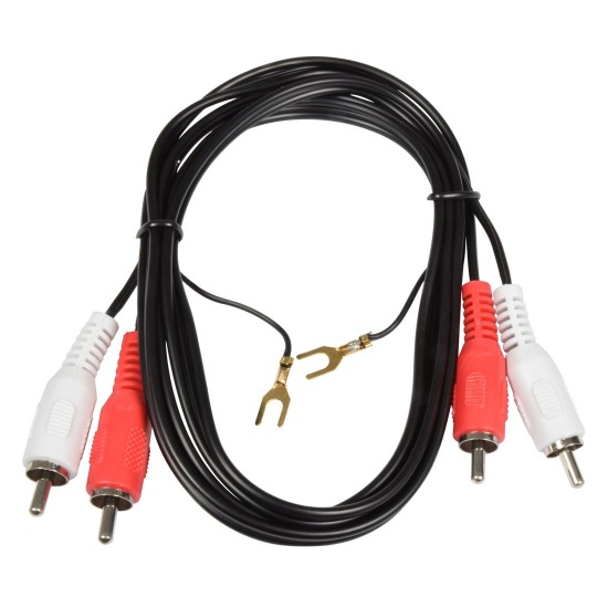 Cavo Audio RCA a Doppio RCA con Filo di Massa 1.2m per Giradischi e Amplificatori