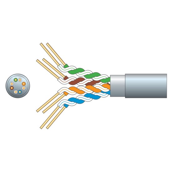 Cavo di Rete Cat5e F/UTP 305m Grigio per Ethernet ad Alta Velocità