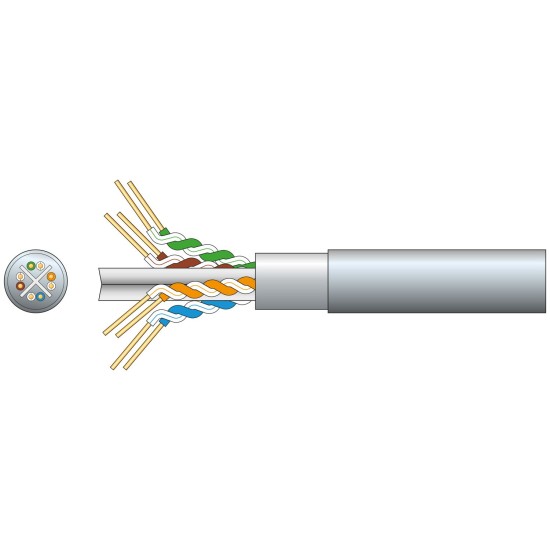 Cavo di Rete Cat6 F/UTP 305m Grigio per Trasmissione Dati Veloce