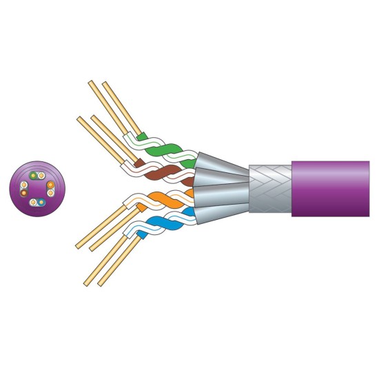 Cavo di Rete Cat6a S/FTP LSZH 305m Lilla ad Alta Velocità
