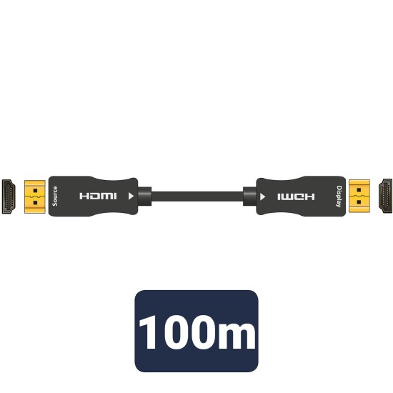 Cavo HDMI 4K UHD in Fibra Ottica Attiva 100m per Trasmissione Video ad Alta Velocità