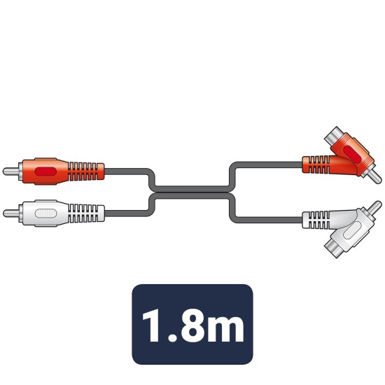 Cavo RCA a Spinotti RCA Impilabili 1,8m - Connettore Audio Analogico