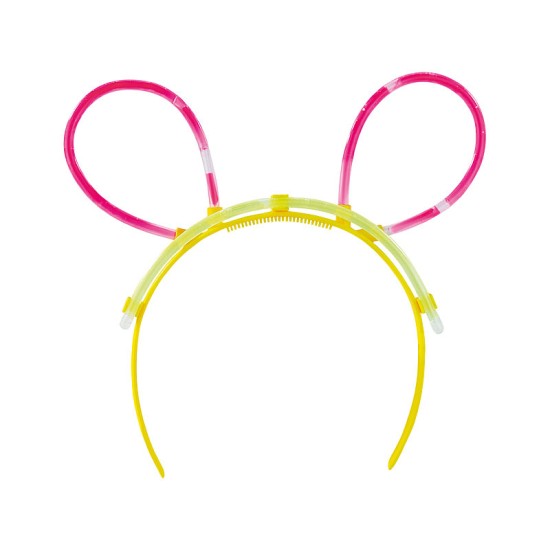 Set 10 Cerchietti Luminosi per Party con Orecchie Topolino | Accessorio per Knicklichter Neon | Ideale per Feste, Carnevale e Halloween